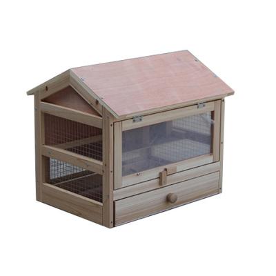 China Viable Wooden Classic Style PVC and Fir Wood Turtle House and Hamster Cage House for sale