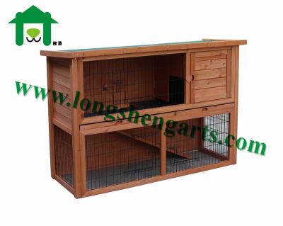 China Sustainable Wooden Double Deck Rabbit House for sale