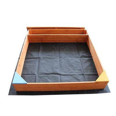 China Eco-Freindly Hot Sale Four Square Wooden Sandbox With PE Tent On Outdoor Beach for sale