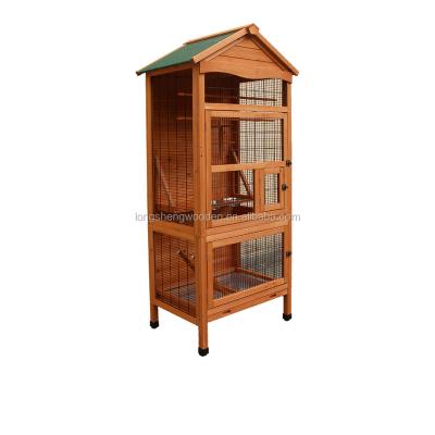 China Viable Large Size Wooden Bird Cage With Driver for sale