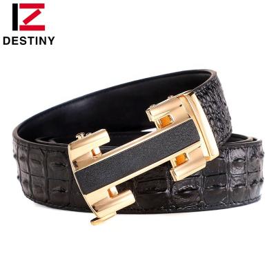 China Latest Business Buckle Black Fashion Designer Casual Crocodile Men Automatic Leather Belt for sale