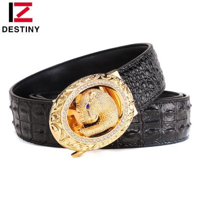 China Fashion Casual Crocodile Luxury Men's Designer Business Gold Silver Leopard Brand Genuine Leather Belts for sale