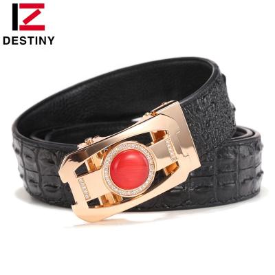 China Rhinestone Business Fashion Jewelry Brand Designer Luxury Men Crocodile Leather Belt for sale