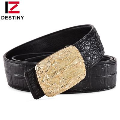 China High Quality Gold Silver Smooth Buckle Real Crocodile Fashion Genuine Leather Men Belt Famous Designer for sale