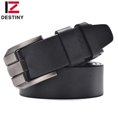 China Famous Fashion Men Casual Designer Business Belt 3.8cm Pin Buckle Cowboy Genuine Leather for sale