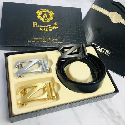 China Wholesale Fashionable Luxury Double Brand Double Buckle Z Buckle Famous Men Genuine Leather Factory Fashion Designer Business Gift Box Belt for sale