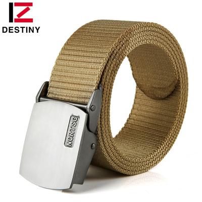 China Business Fashion 3.8cm Buckle Canvas Military Designer Nylon Fabric Tactical Automatic Belt for sale