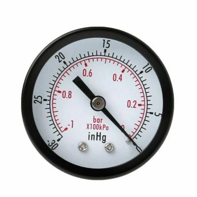 China Black Painted Steel Black Case 50mm Vacuum 1/4 BSPT Pressure Gauge Bar Double Inhg Scale for sale