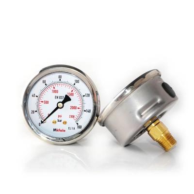 China 304 SS Stainless Steel Pressure Gauge Gauge 63mm 2.5inch 1/4 NPT 100bar 160bar 200bar for sale