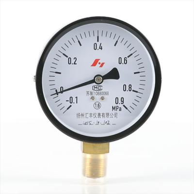 China Stainless Steel Composite Gauges Black Painted Case , 60mm Compound Pressure Gauge -0.1 0.9Mpa for sale