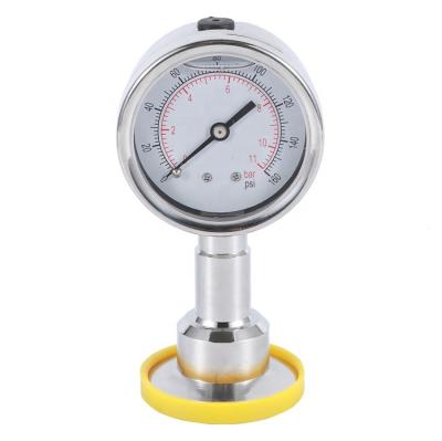 China 316SS diaphragm pressure gauges monel dn25 sanitary pressure gauge for sale