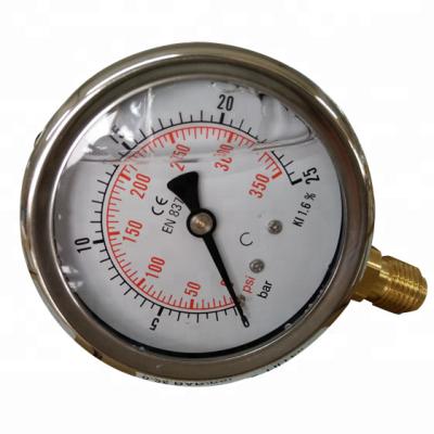 China Stainless Steel Case Water Pressure Gauge 0 10cm2 350 PSI or 0 2.5 25bar PSI 63mm Connections for sale