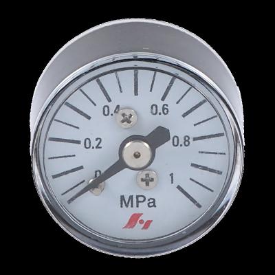 China Bourdon Tube Pressure Gauge Black Steel Plastic Case 25mm 0~1Mpa for sale