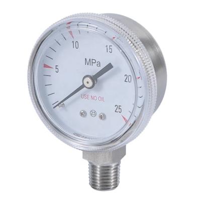 China 304 SS Pressure Gauge for CO2 Flowmeter Regulator, Pressure Gauge for Argon/Helium Flowmeter Regulator Pressure Gauge 25Mpa for sale