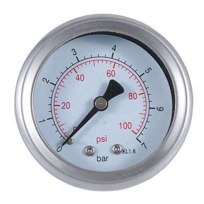 China STAINLESS STEEL Liquid Filled Laser Welding 100 PSI Pressure Gauge Stainless Steel 63mm 1.5