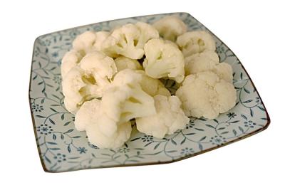 China Chopped Frozen Cauliflower Florets for sale