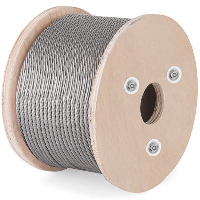 China Materials of Construction 1/16 Wire Rope Stainless Steel Wire 7x7 Core 500 ft Length 304 Stainless Steel Cable for sale