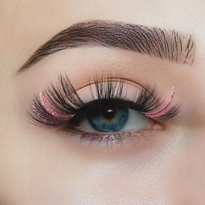 China Long New Next Boxes Fluffy Free Glitter Lashes Pink Color 3D Faux Mink Eyelash for sale