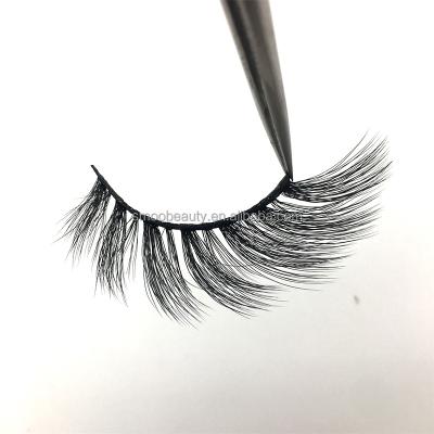 China L Effect L Tapered Foxy Eye 3D Wing Effect Lashes Silk Wing Loop False Eyelashes Loop Strip for sale