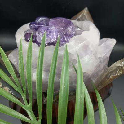 China China high quality natural crystal agate amethyst hole lotus flower with stand for sale for sale