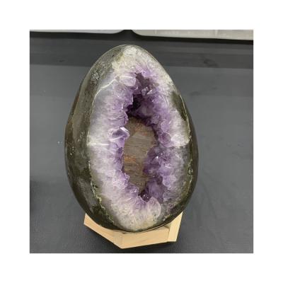 China Hot Selling High Quality Crystal Clear Quartz Amethyst Egg Shape Gemstone From China for sale