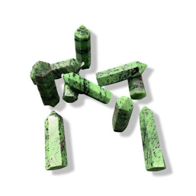 China Wholesale Natural Stone Decoration Luck Healing Poined Green Fluorite Wand Point Column for sale