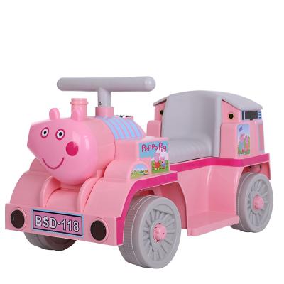 China Ride On Top Toy 2022 Sell Cute Cartoon Design Mini Four Wheel Electric Train For Kids/Baby Ride On Swing Toy Car With Music And Light for sale