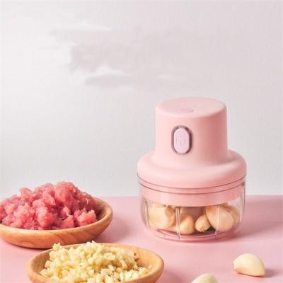 China Sustainable J698 Multi Function Portable 100ml/250ml Pink Electric Usb Mini Fruit Vegetable Nuts Grinder Wireless Meat Garlic Chopper for sale