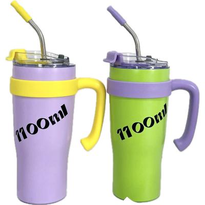 China Sustainable Large Capacity Bohemian-Style Insulated Cooling Stainless Steel Water Mug with Lid and Straw New Product Category-Mugs for sale