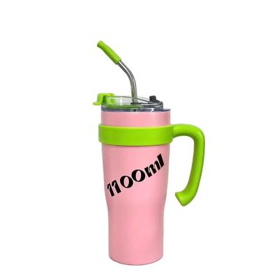 China Sustainable Large Capacity Stainless Steel Insulated Cooling Water Mug with Straw New Ice Cream Category Product for sale