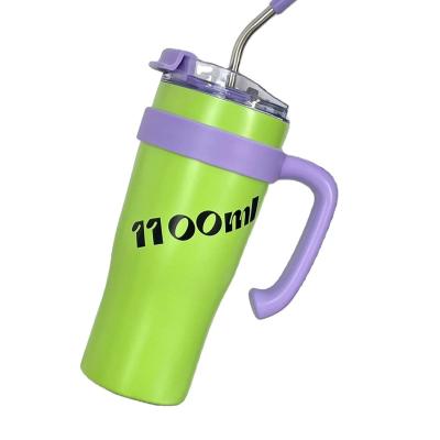 China Sustainable Large Capacity Insulated Cooling Stainless Steel Straw Water Mug with Lid for Back to School Ice Cream Cup for sale