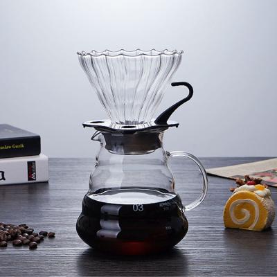 China Custom Viable Glass Drip Filter Coffee Drip Pot Pyrex Coffee Split Glass Coffee Pot for sale