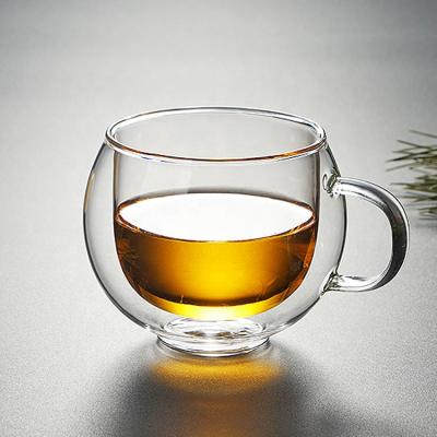 China Cheap Viable Cool Double Wall Coffee Glass Mugs Borosilicate Glass Tumbler Mugs Bulk Tea for sale