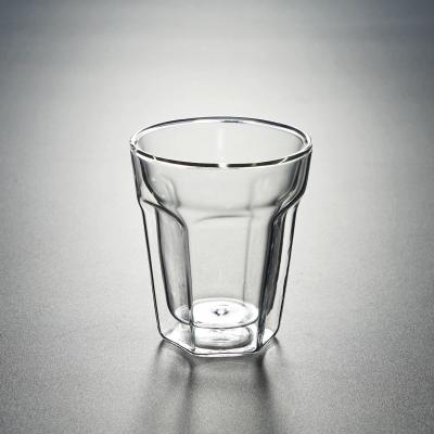 China Vintage Fashion Design Wholesale Customized Glass Cup Drinking Double Wall Glass Cup For Wine for sale