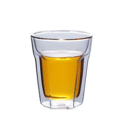 China Viable Fashion Design Wholesale Customized Glass Cup Drinking Double Wall Glass Cup For Coffee for sale