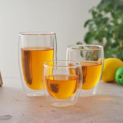 China Viable Wholesale Custom Pyrex Double Wall Double Wall Glass Mug for sale