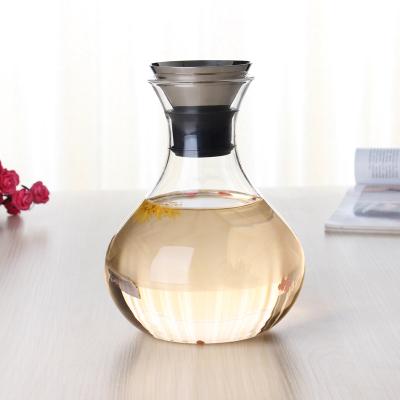 China 1000ml/1500ml/52oz Viable Glass Water Pitcher With 304 SS Strainer Lid Glass Water Carafe For Juice for sale