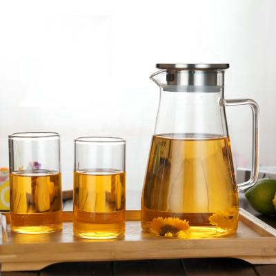 China Sustainable Reliable Reputation Glass Water Pitcher Jug Glass Mug Set Low Price for sale