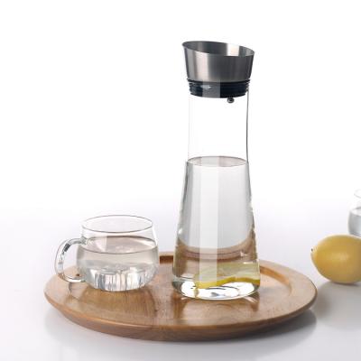 China 1500ml high borosilicate heat resistant clear glass water jug ​​viable for cold drinks for sale