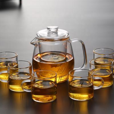 China Sustainable Borosilicate Direct File Japanese Heat Resistant Blooming Tea Glass Teapot With Infuser for sale