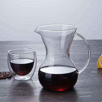 China Sustainable Convenient Cleaning Glass Pour Over Coffee Maker Set With High Drip Coffee Filter for sale