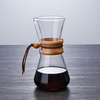 China Viable Handmade Craft Glass Carafe Popular Clear Glass Coffee Slice Jar Coffee Maker for sale