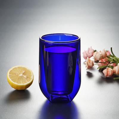 China Wholesale Sustainable Heat Resistant Glassware Blue Glass Tumblers for sale