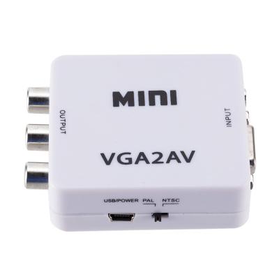 China AV Signal Transmission VGA To Mini VGA2AV RCA Adapter 1080p Converter for sale