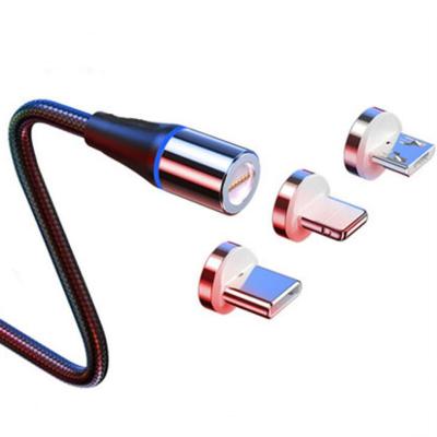 China Fast Charging Speed ​​Fast Charging Magnetic USB Cable 3 in 1 Magnetic Micro USB Type C 8 Pin Cable For Mobile Phone for sale