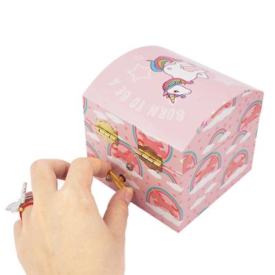 China Children music box best quality factory printing paper music jewelry box ballerina packaging music box for sale