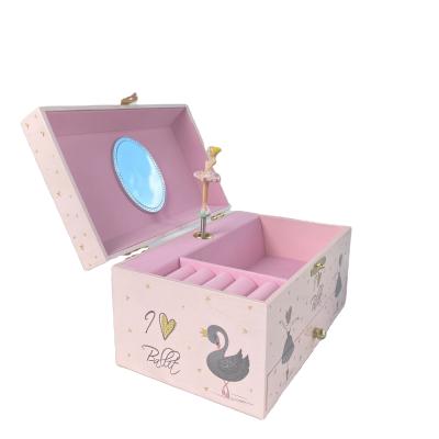 China Custom Music Jewelry Box Kids Girls Rectangle Paper Musical Gift Boxes Music Box for sale