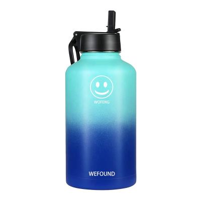 China Sustainable 64 Oz Double Wall Wide Mouth Kids Stainless Steel Thermal Vacuum Insulated Water Bottle With Handle for sale