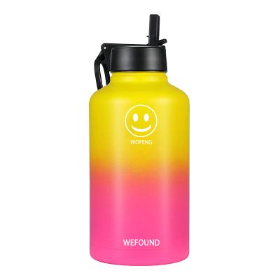 China Sustainable water bottle bpa free 64OZ wide mouth vacuum insulated stainless steel water bottle for sale