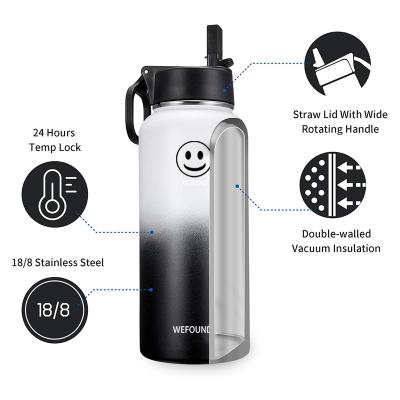 China Sustainable Eco Friendly Amazon Gym Custom Logo Drinks Double Wall Sport Insulated 32oz Stainless Steel Water Bottle for sale